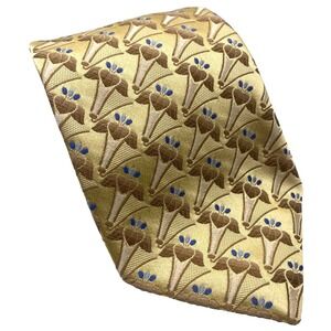 ERMENEGILDO ZEGNA EXQUISITE ITALIAN WOVEN SILK Gold blue NECKTIE NEW‎ designer